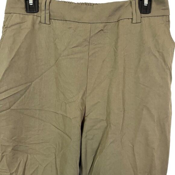 Nicole Miller New York Womens Olive Green Pull On Flat Front Twill Pants sz M - Picture 8 of 16